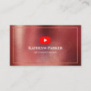 Recherche de la publicité cartes visite Youtuber
