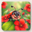 Recherche de coccinelle dessous de verres Rouge