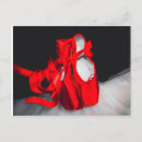 Recherche de chaussures de ballet cartes postales Rouge