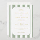 Recherche de vert de rayure invitations Vintage