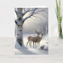 Recherche de forêt de bouleau vœux cartes Cerf