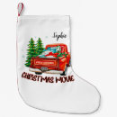 Recherche de truck chaussette de noël Camion rouge