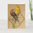 Recherche de joli oiseau vœux cartes Vintage