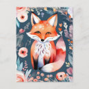Recherche de renard floral cartes postales Animal