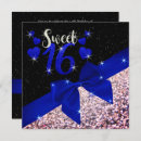 Recherche de bonbon bleu noir 16 invitations Élégant