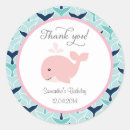 Recherche de baleine rose autocollants Merci