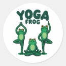 Recherche de grenouille drôle autocollants Yoga