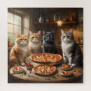 Recherche de pizzas puzzles Chat