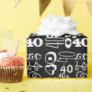 Recherche de quarantième anniversaire papier cadeau Noir et blanc