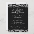 Recherche de zèbre mariage invitations Noir et blanc