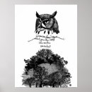 Recherche de illustration de hibou posters Noir et blanc