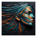 Recherche de visage femme art Turquoise