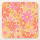 Recherche de motif floral vintage dessous de verres Jaune