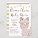Recherche de llama baby shower invitations Coloré