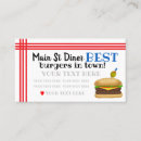 Recherche de diner cartes visite Nourriture