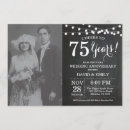 Recherche de de 75 ans invitations Noir et blanc