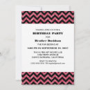 Recherche de chevron rose invitations Zig zag