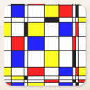 Recherche de mondrian dessous de verres Rouge