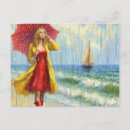 Recherche de parapluie de plage cartes postales Vagues