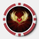 Recherche de coeur noir jetons poker Rouge