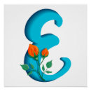 Recherche de lettre e posters Floral