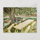 Recherche de femme dans le jardin cartes postales Vintage