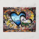 Recherche de amour abstrait cartes postales Orange