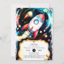Recherche de fusée invitations Aquarelle