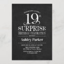 Recherche de 19ème anniversaire invitations Noir et blanc
