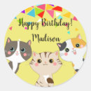 Recherche de anniversaire de chaton autocollants Illustration