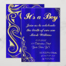 Recherche de naissance royale invitations Bleu