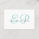 Recherche de monogramme standard cartes visite Script