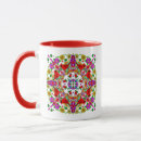 Recherche de mandala floral tasses Tiré à main
