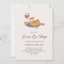 Recherche de partie de fromage de vin invitations Aquarelle