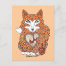 Recherche de renard floral cartes postales Mignon