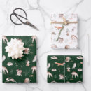 Recherche de renard mignon papier cadeau Vert