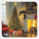 Recherche de cheminée de noël autocollants Présente