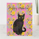 Recherche de chat noir anniversaire cartes Animal de compagnie