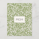 Recherche de monogramme moderne cartes postales Vert