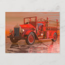 Recherche de pompier vintage cartes postales Rouge