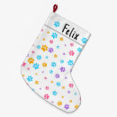 Recherche de bas chat de chaussette de noël Empreintes de pattes