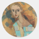 Recherche de portrait abstrait autocollants Moderne