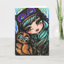 Recherche de fée de hibou vœux cartes Forêt