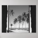 Recherche de palmier noir et blanc posters Peinture murale