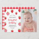 Recherche de strawberry 1ans anniversaire invitations Baies