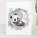 Recherche de panda de bébé vœux cartes Aquarelle