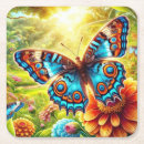 Recherche de peinture papillon dessous de verres Coloré