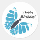 Recherche de papillon abstrait autocollants Bleu