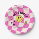 Recherche de anniversaire rose assiettes en papier Girl