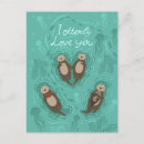 Recherche de amour de loutre cartes postales Océan